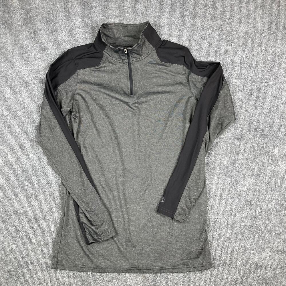 Champion Active Top Boys XL Gray Black‎ 1/4 Zip Long Sleeve Performance Shirt